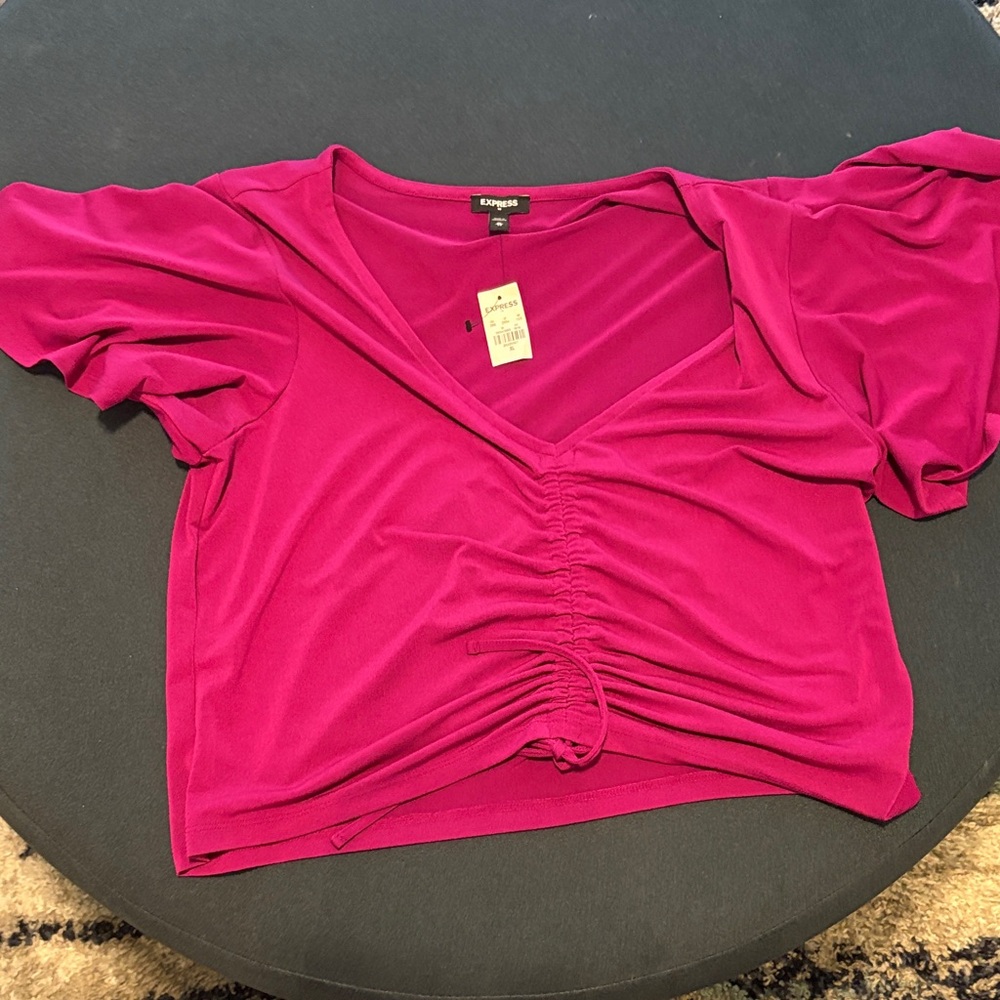 Express Women's Fuchsia Ruched Blouse